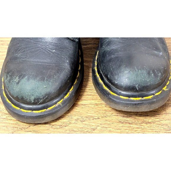 Dr Martens Womens 6 Black 8 Eye Leather Combat Boots Grunge Punk Rock Destroyed - Picture 9 of 16